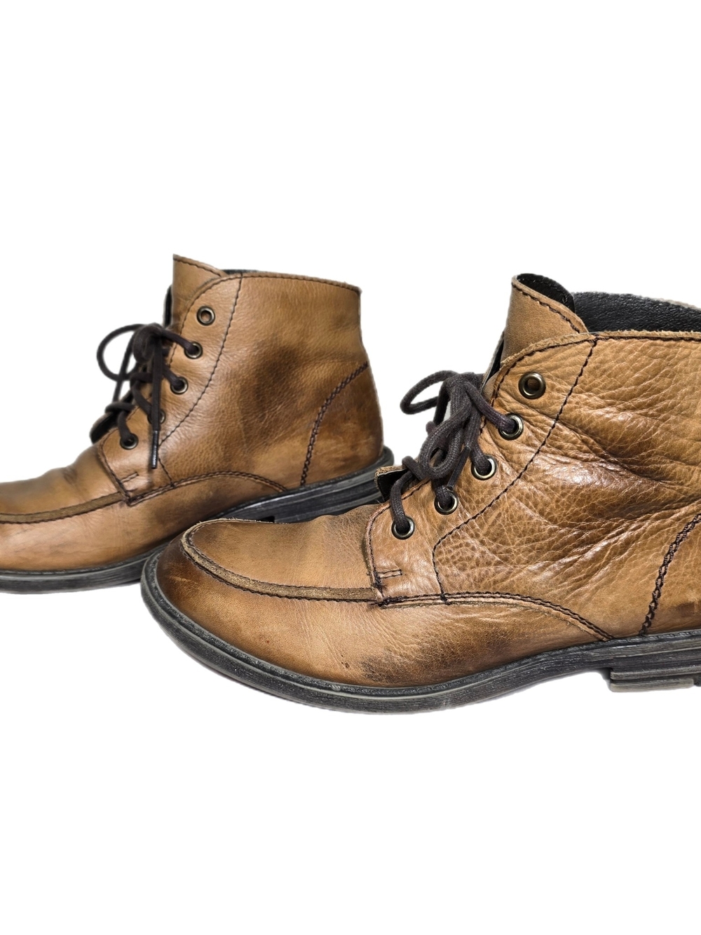 Bed Stu Men's Brown Leather Chukka Boots with Lace-Up